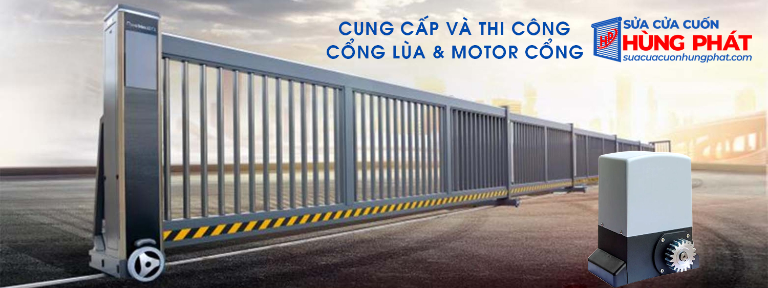 Thi công cổng lùa - Motor cổng